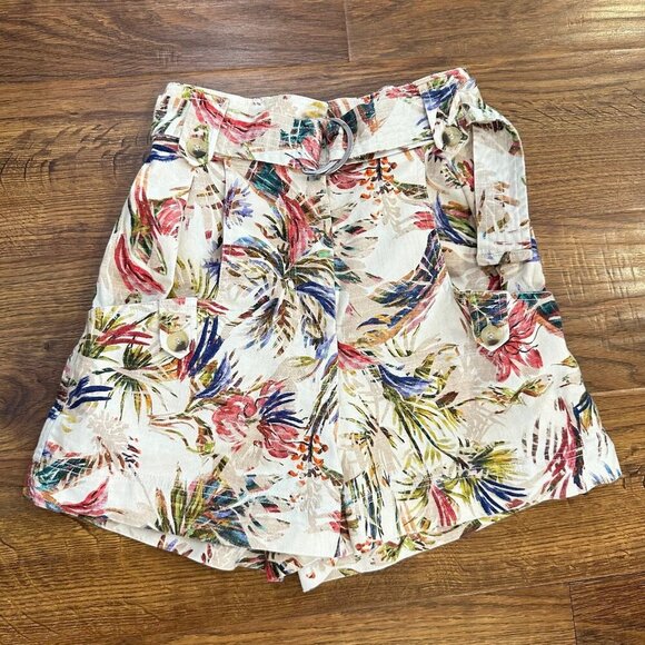 Chufy printed high waisted belted shorts - Picture 2 of 6